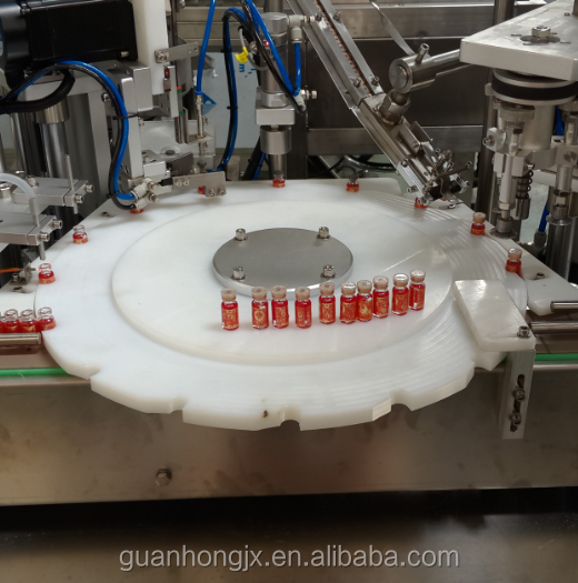 220V/380V 50HZ Velocidad de voltaje Máquina de tapón de relleno de botellas de ampolla de vidrio automática completa