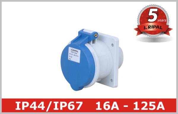 63A 125A Industrial Power Socket / Pin And Sleeve Receptacle Custom