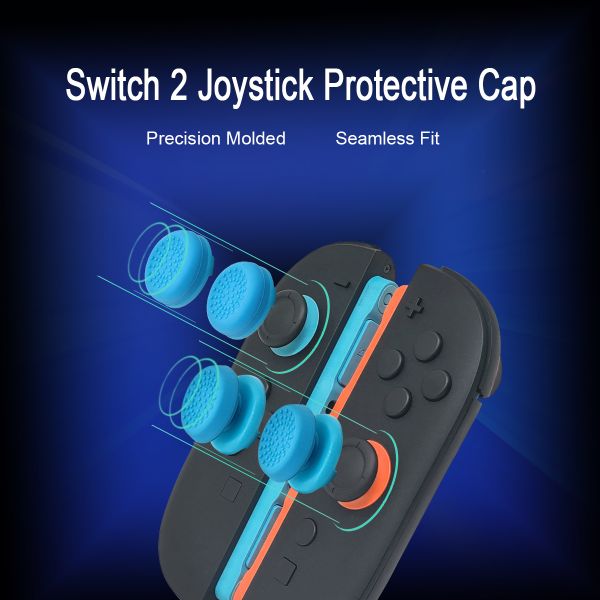 Hybrid PC + Silicone Raised  High & Low Mushroom Joystick Thumb Grips for Nintendo Switch 2 Joy-Con Controller