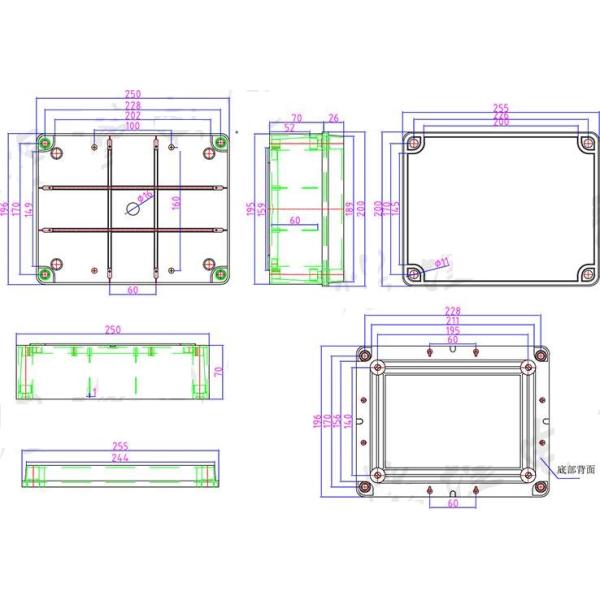 240x190x90mm lid plastic electrical housings manufacturing enclosures