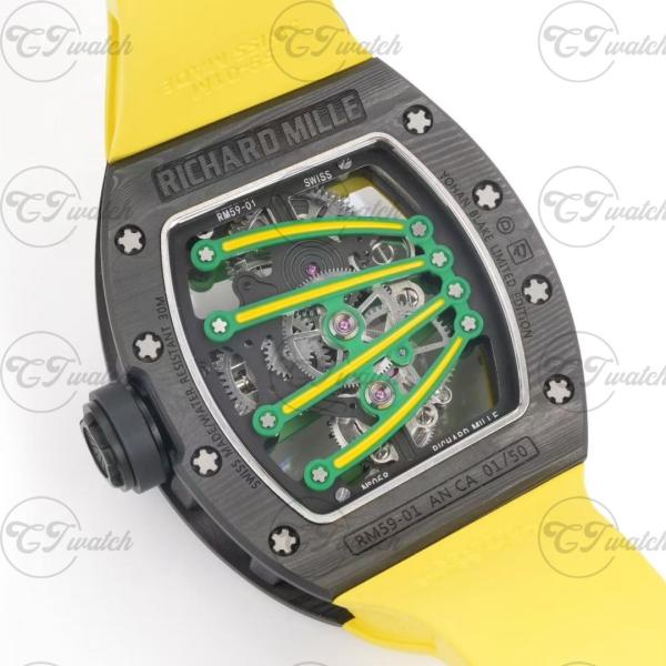 Richard Mille RM61-01 Horloge mécanique automatique de luxe ️ cadran squelettique, verre saphir, imperméable à l'eau