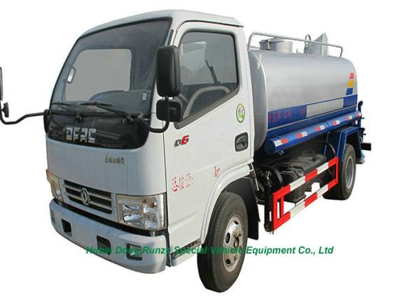 Truck Mounted Stainless Steel Water Tank 6M3  With Water  Pump Sprinkler For  Water Delivery and Spray LHD/RHD