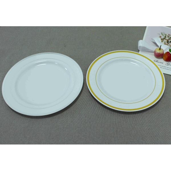Wholesale 7.5 Inch Disposable PS Plate High Quality Plate For Wedding, Family Reunions Dinner Gold Plastic Plates