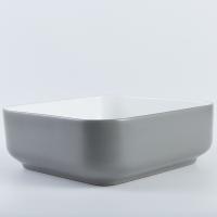 O banheiro cerâmico do quadrado do Não-escapamento não afunda nenhuma emenda Grey Wash Basin retro