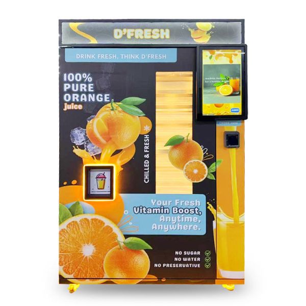 100% Pure Automatic Orange Juice Vending Machine with 24 Hour Operation and Touch Screen