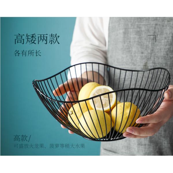 Wear Resistant Metal Wire Fruit Basket , Irregular Modern Stainless Steel Fruit Bowl