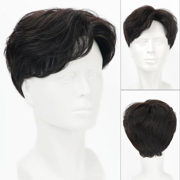100% Human Hair Full Head Vietnam Black Very Short Cut Indian Hair Wigs for Asian Men