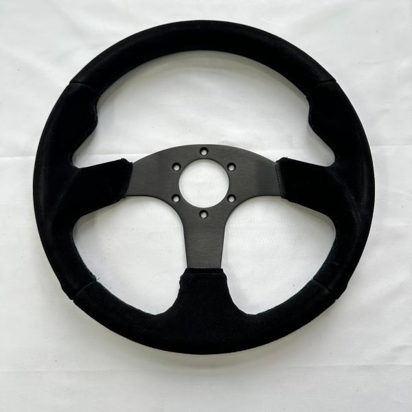 Lightweight Suede Racing Steering Wheels 6 Hole Black Suede 6061 Aluminum 350mm
