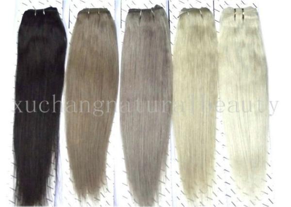 Female Blonde Non Remy Human Hair , Sleek Colorful Hair Extensions Tangle-Free
