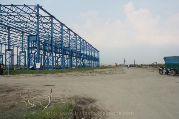 Light Steel Building Material Construction Steel Structure Workshop With Overhead Crane