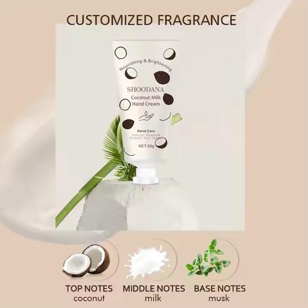 Marque privée hydratant blanchissant lait de coco hydratant crème pour les mains lotion