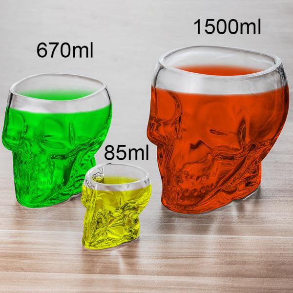 0.5cl Machine Made Wholesale Skull Shot Glass Bulk