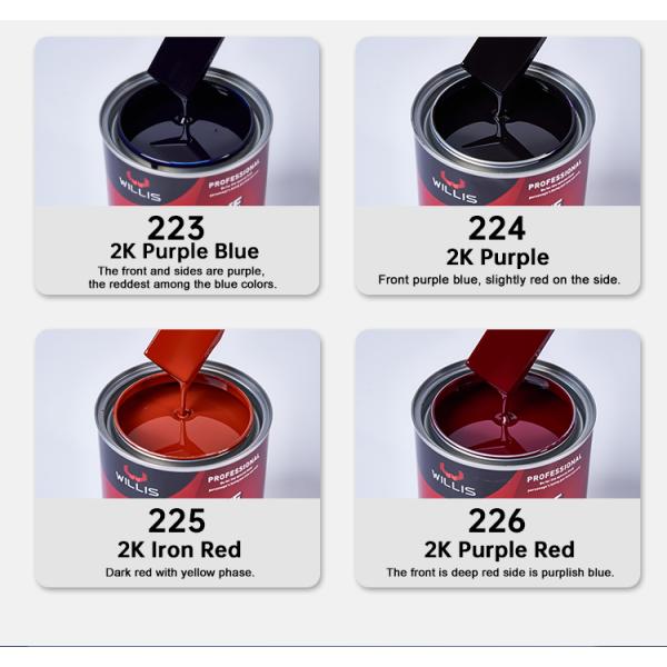 WILLIS 2K Acrylic Resin Solid Color Car Refinish Paint for Automotive & Metal Repair Spray Application Liquid Coating
