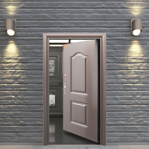 Custom Size Steel Security Entrance Door Impact Resistant Visible / Invisible Hinges