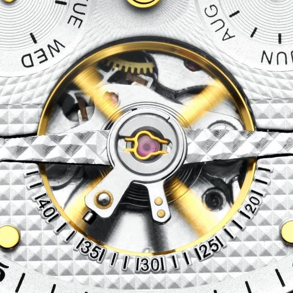 KINYUED Men's business waterproof automatic wrist watches fashion hollow mechanical watches