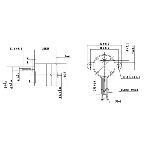 участок 4 6 25mm связывает проволокой 7,5 мотор зацепленный градусами Stepper мотора китайский оптовый поставки премьер-министра Stepper 25-048S-193
