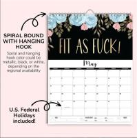 Calendrier murale personnalisé de 12 x 12 pouces avec une spirale reliée et décembre Fin du mois