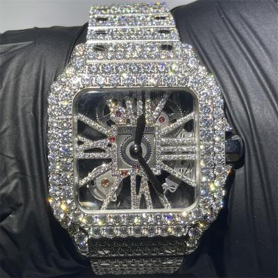 Relógio de diamante de joias VVS 41 mm 29 quilates esqueleto relógio de diamante
