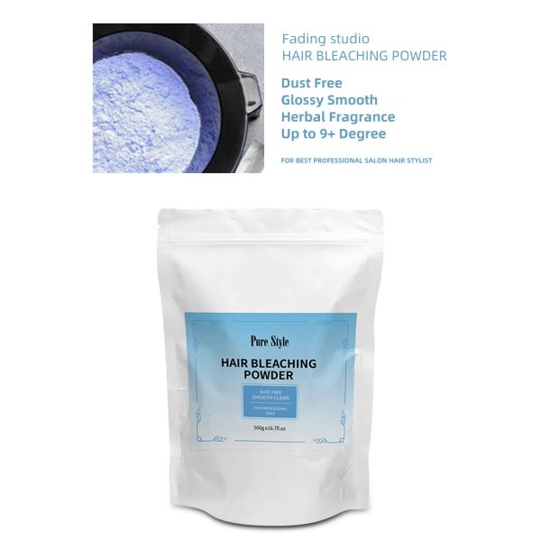 Poudre Décolorante Bleue pour Cheveux Salon Douce Non Irritante Sans Poussière 500g