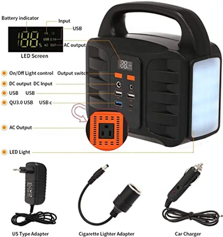 150W Outdoor Camping Power Bank Quick Charge Allpowers Lithium Battery Portable Power Station