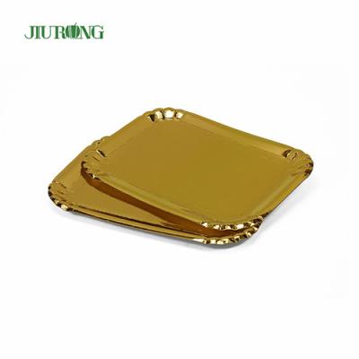 Golden Square Biodegradable Food Plates Eco Friendly Kraft Paper OEM ODM