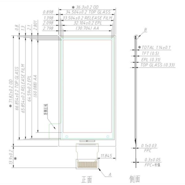 Ценник 2,66 разрешение точки дисплея 152x296 ESL режима дюйма отражательное
