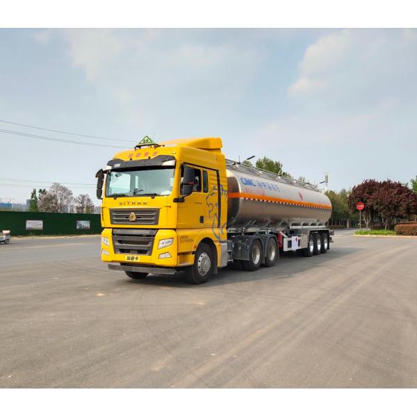 High Capacity 48000 Liter Aluminum Alloy Gasoline Tanker Trailer With HOWO Chassis