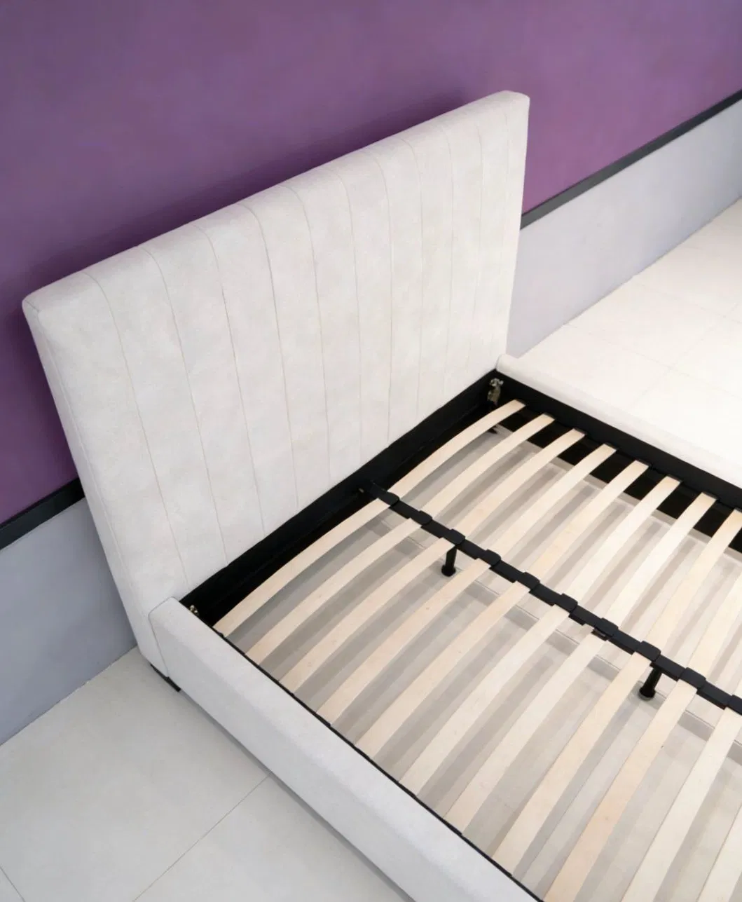 Luxury Velvet Platform Bed Frame Modern Bedroom Furniture