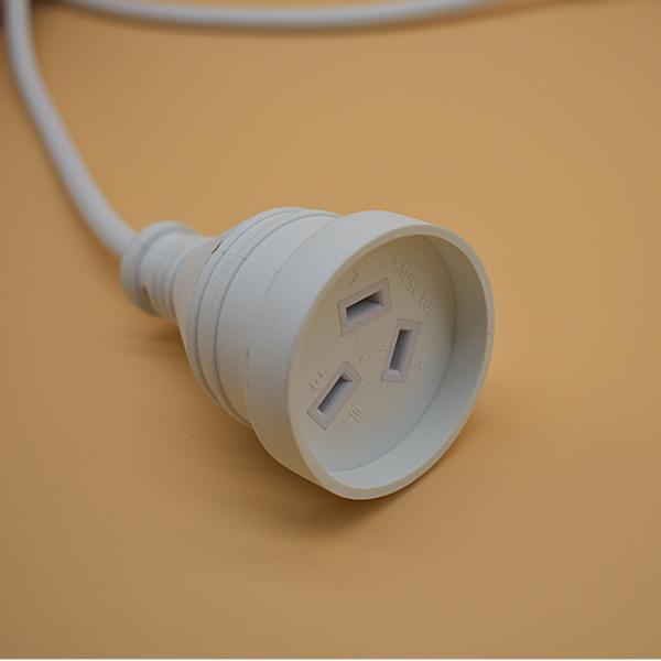 AC Power Cord Standard Australian AU 3-Pin Plug Custom Length White Power Extension Lead Cord Rated Current 5A