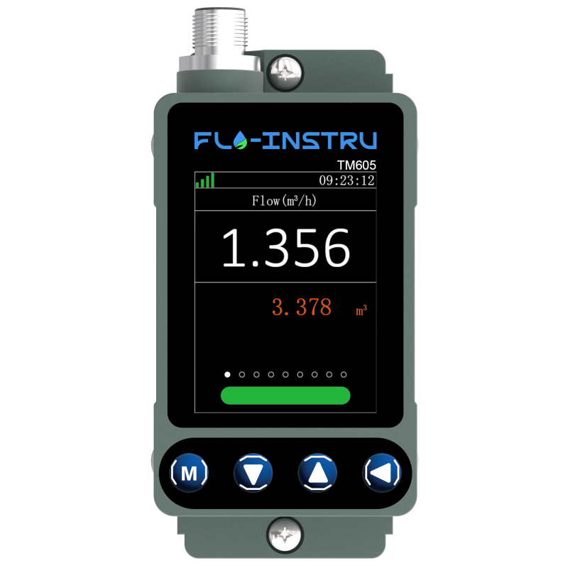 TM605 Compact Ultrasonic Flow Meter with Clamp-on Design, OLED Display, and RS485 Communication