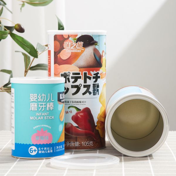 Empty Packaging Snack Food Paper Cans Custom Label Lightweight Paper Cylinder Box