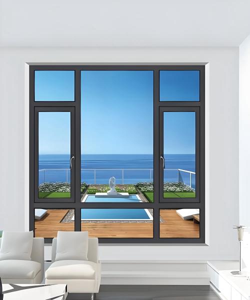 Ventanas batientes de la serie GC50 con recubrimiento de polvo, ventanas batientes de aluminio