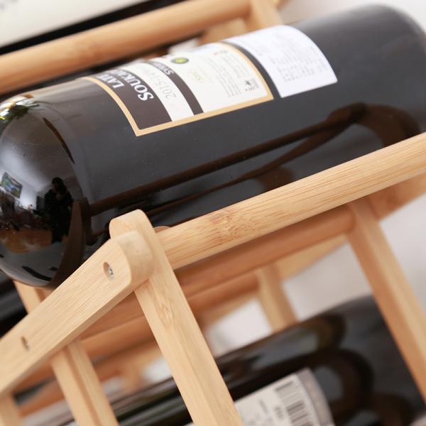 Организуйте свою кухню с помощью этой складной бамбуковой стойки для вина