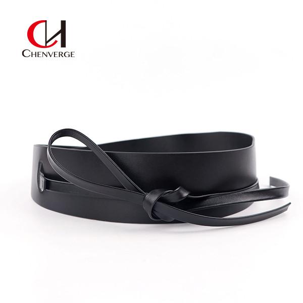 Gabardine vintage suéter marrom feminino cinto de couro tamanho ajustável