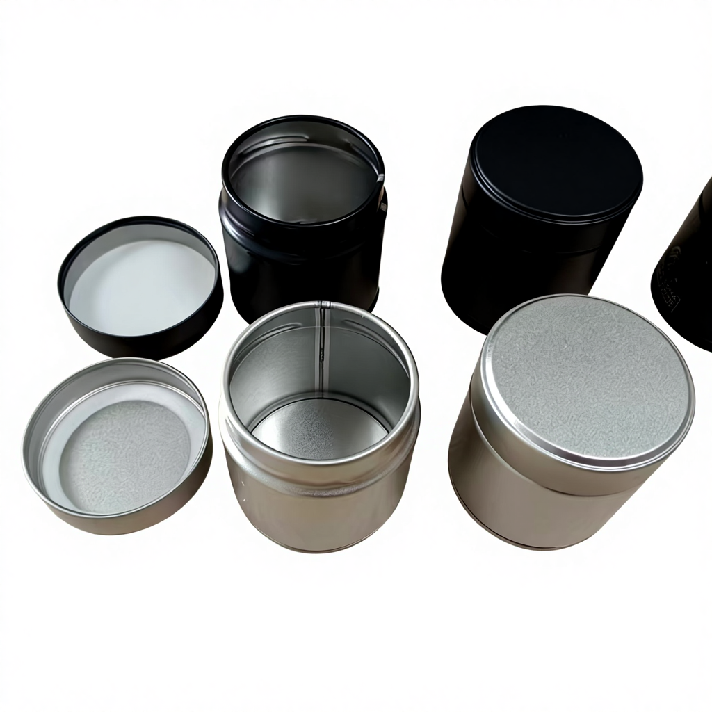Green Silver Black Empty Matcha Tin Cans Custom Tin Box 20g 30g 50g Coffee Tea Powder Tin Container