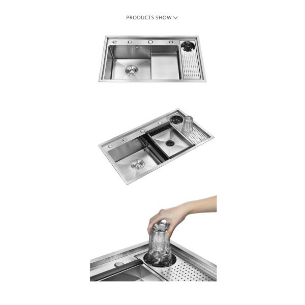 18 Gauge Undermount  Cup Rinser Sink Stainless Steel Brushed Rectangular 79x46