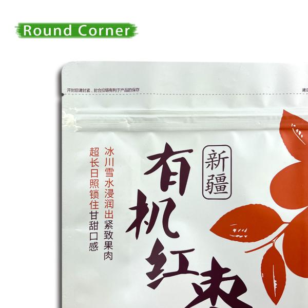 Organic Food Packaging Customized Flat Bottom Zipper Bag With Clear Window