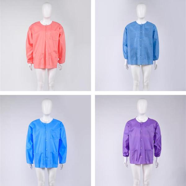 Cheap Non-Woven Coat Disposable SMS Lab Jacket High Qulity Dental Clothes Purple Medical Coat
