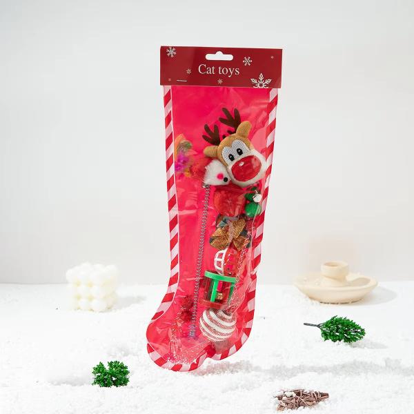Plastic Pet Toys 10 Pack Cat Toy Sets Sustainable Christmas Stockings