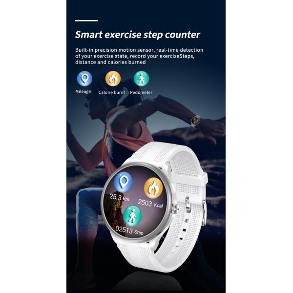 Музыкальный плеер Мужские наручные ЭКГ Смарт-часы 240 * 240 Экран 316L Корпус из нержавеющей стали