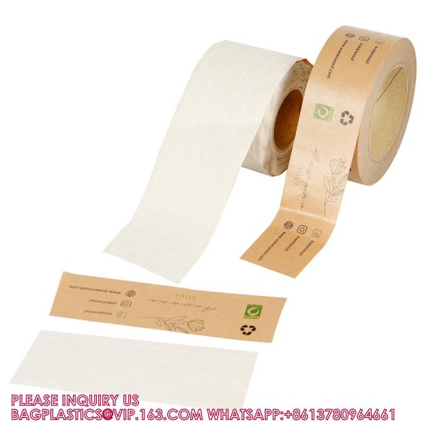 Customisable Logo Printed Shipping Eco Friendly Biodegradable Sealing Self-Adhesive Brown Kraft Paper Package Tape