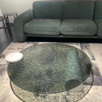 Mesa de centro moderna de vidro fundido de 19 mm de bancada em vidro temperado canelado fundido a quente