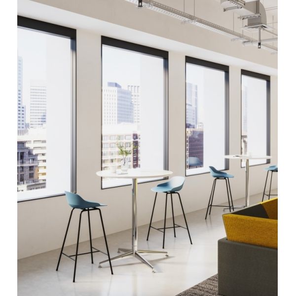 Sleek PP Shell Bar Stool And Table Commercial Counter Stools With Powder Coated Steel Base