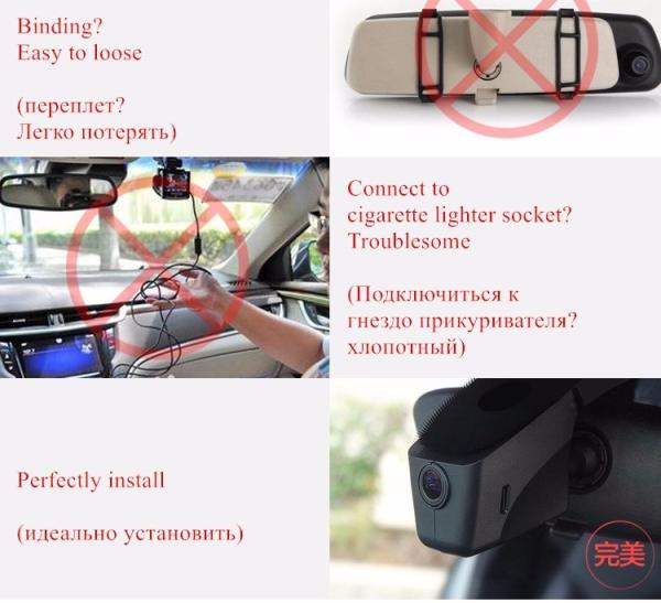 Ouchuangbo 1920*1080P Car DVR for Ford Kuga Built-in Wifi Hidden Installation Mirror Camer