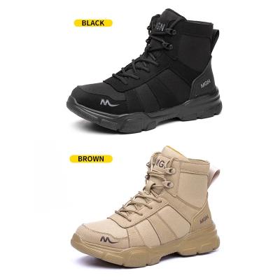 Bottes de travail de sécurité légères jaune noir avec orteil en acier large / plaque Kevlar