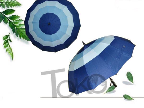 Stick Auto Open Vented Golf Umbrella , Mens Folding Windproof Umbrella Blue