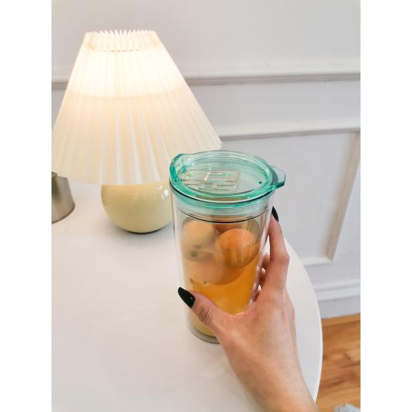 570ml Glitter Double Wall Insulated Plastic Water Bottle Stylish Modern Glitter Water Bottle With GRS 100% BPA Free Dishwasher Safe Easy To Carry