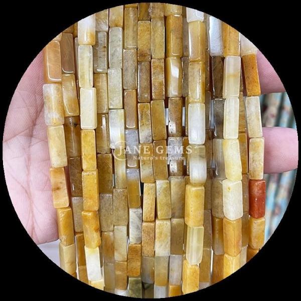 Естественный жёлтый нефрит розовый авентуриновый прямоугольник квадратная форма драгоценный камень шариковые нитки для самодельных ювелирных изделий и лечебной энергии