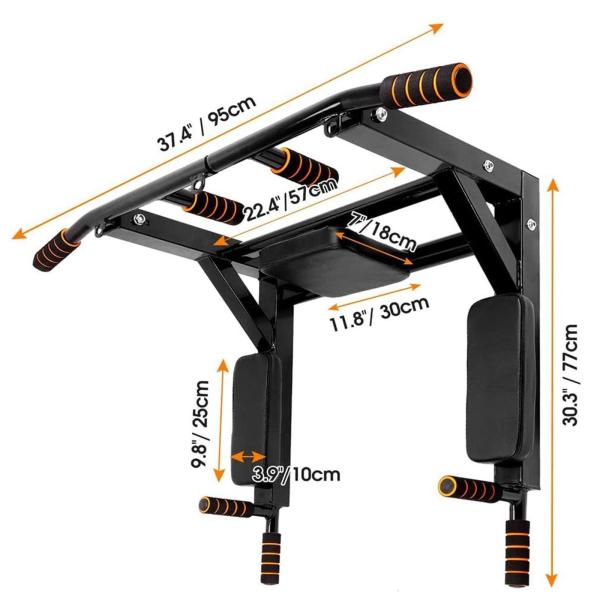 Universal Gymnastic Parallel Bars for Indoor Black Doorway Multi Function Chin Up Bar