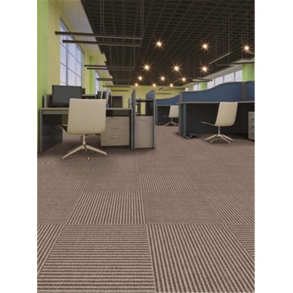 Floor Protection Striped Carpet Tiles / Industrial Office Carpet Tiles For Project
